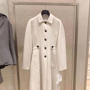 Dior Cream Long Button-Front Trench Coat